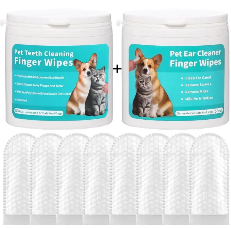 Pet Ear Cleaning Wipes - Finger Stall Design for Dogs