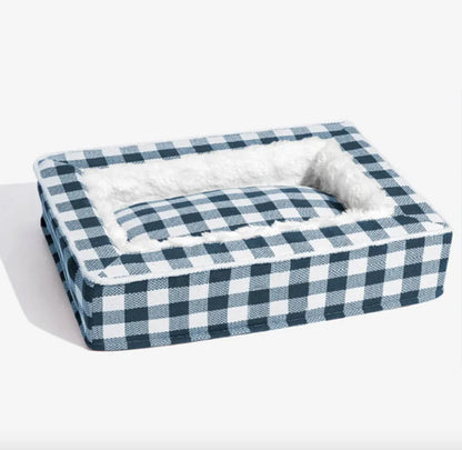 Premium Dog Bed - Plaid Design Washable Pet Cushion