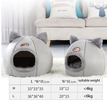 Large Winter Cat Bed - Cozy Enclosed Bed Design
