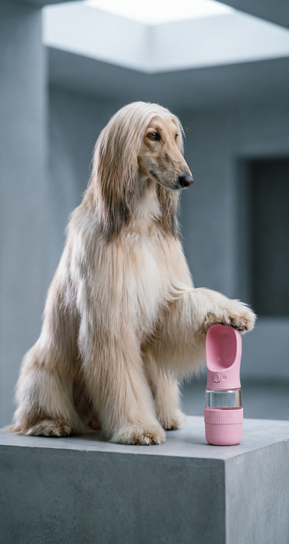 2-in-1 Dog Water Bottle - Portable Travel Dispenser